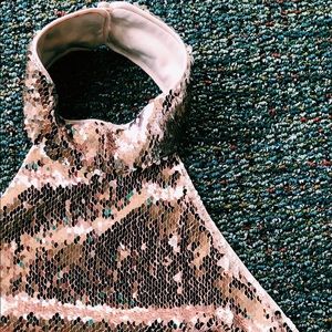 pink halter top sequin party dress size medium